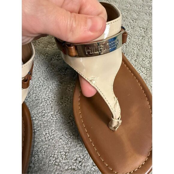 Tommy Hilfiger Siesta Wedge Leather Flip Flops size 8 - Picture 2 of 7